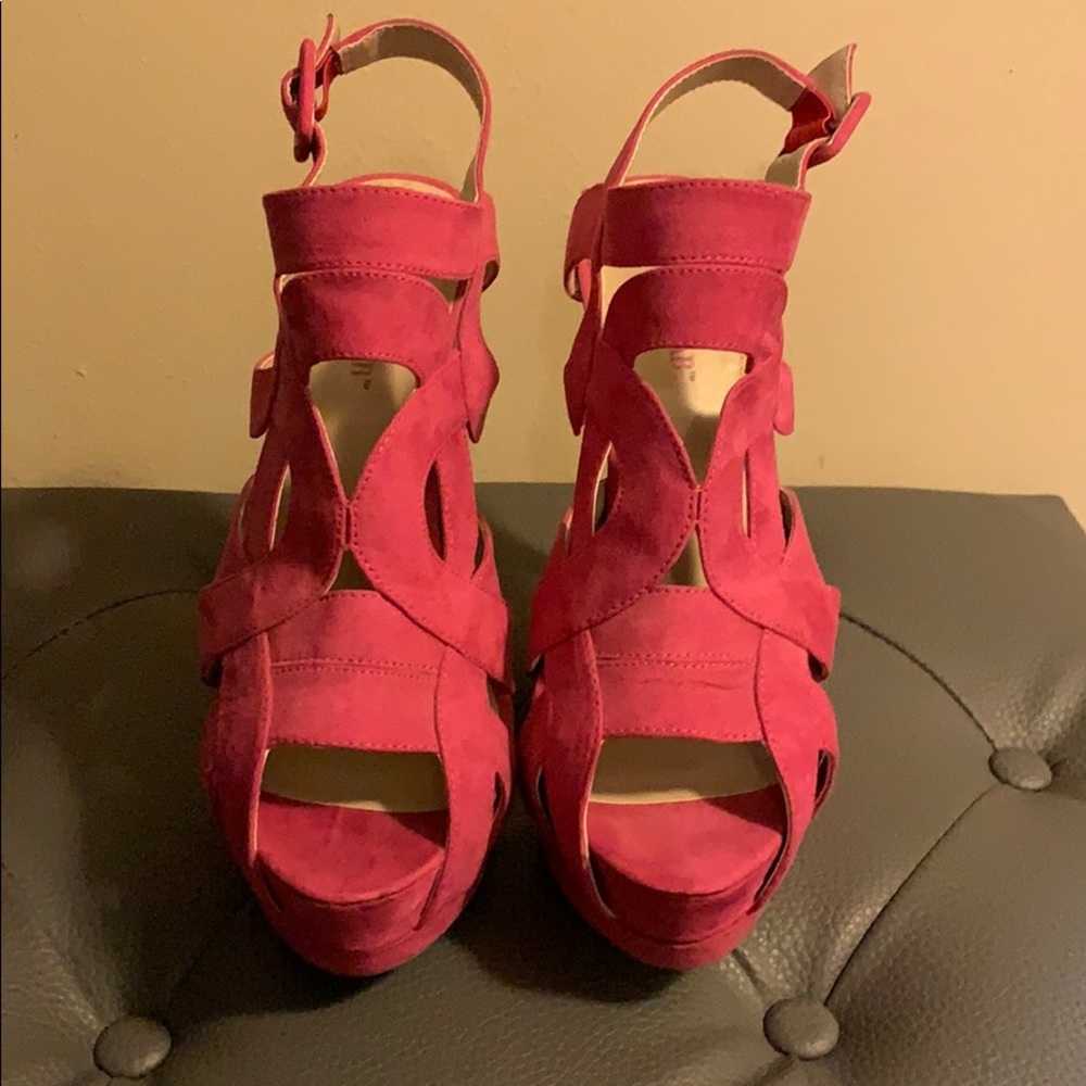 Pink Suede Just Fab Heels